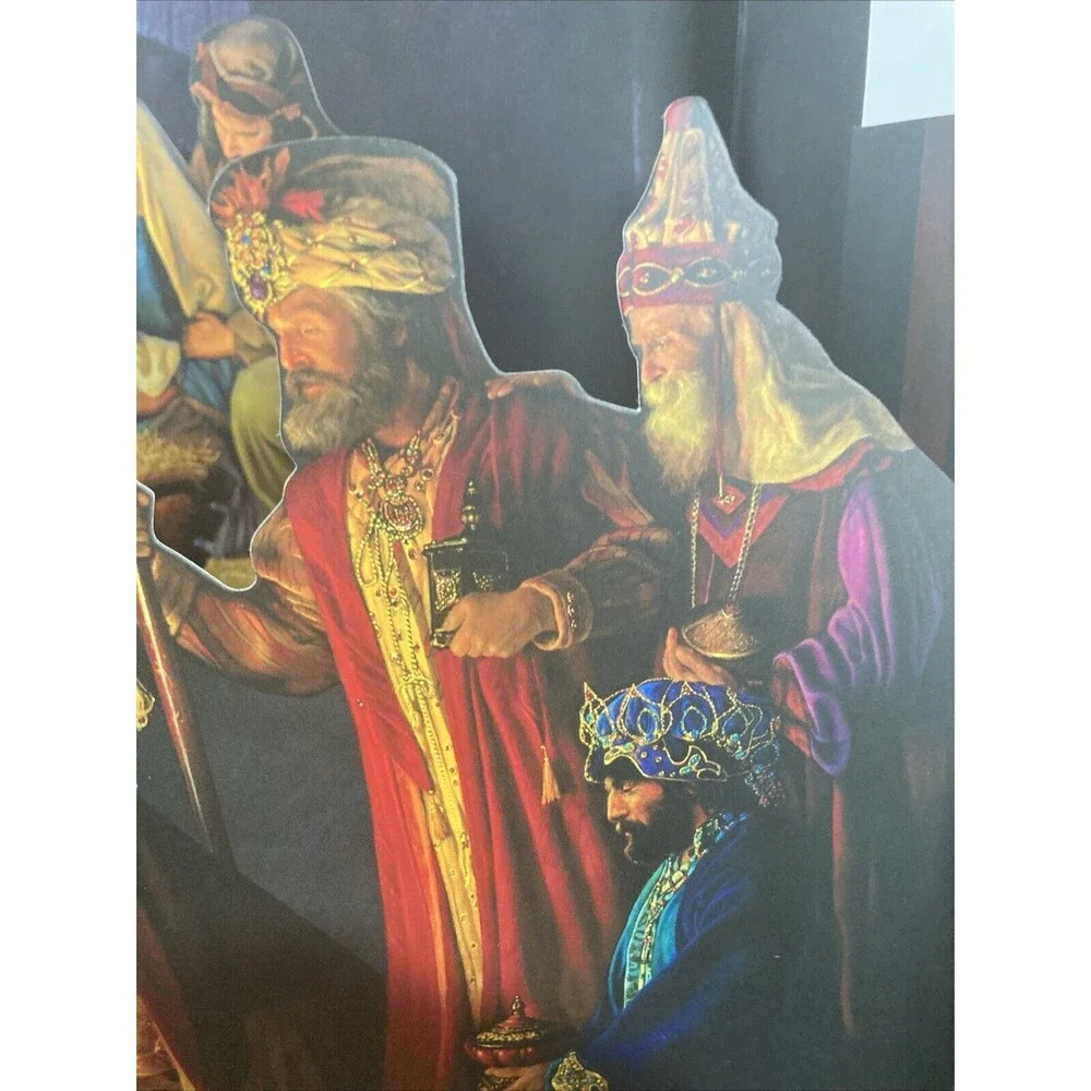 Greg Olsen Nativity 4-piece Diorama With Envelope Christmas Holy Family Jesus